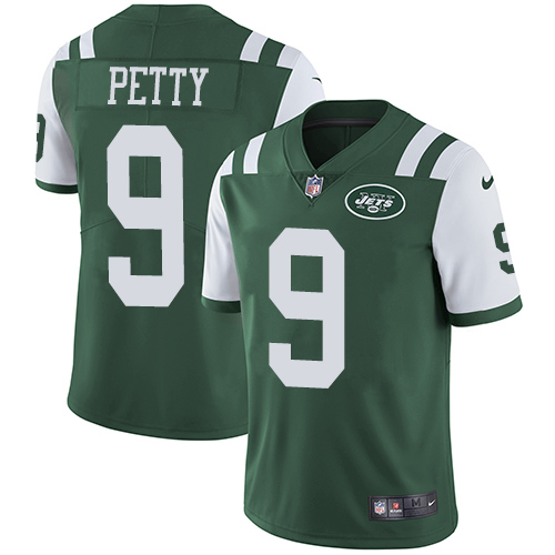 Nike Jets #9 Bryce Petty Green Team Color Men's Stitched NFL Vapor Untouchable Limited Jersey - Click Image to Close
